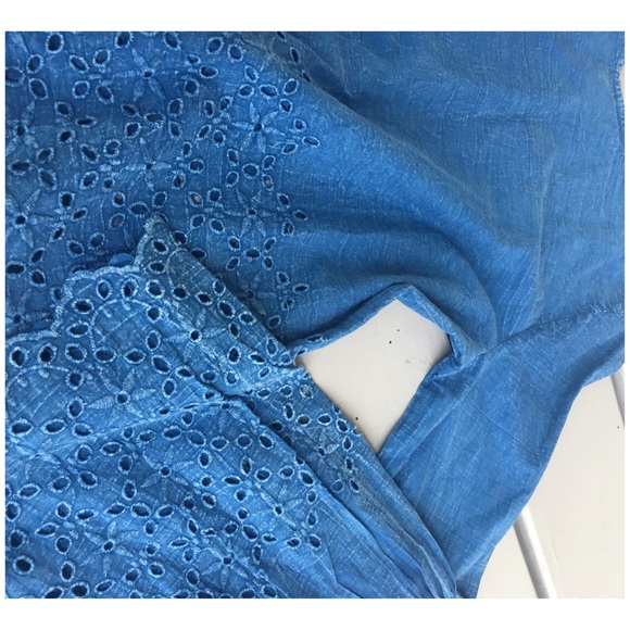 Blue Embroidered Bell Sleeves Top - Picture 2 of 5